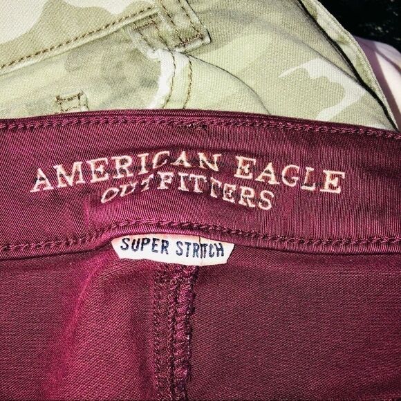 American Eagle hi-rise shortie burgundy shorts 10 - Picture 6 of 7